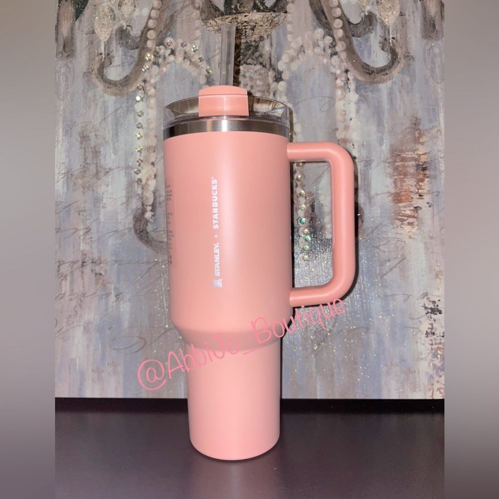 Starbucks X Stanley Summer 2023 40 oz pink peachy color Live Show Feature - Picture 1 of 8